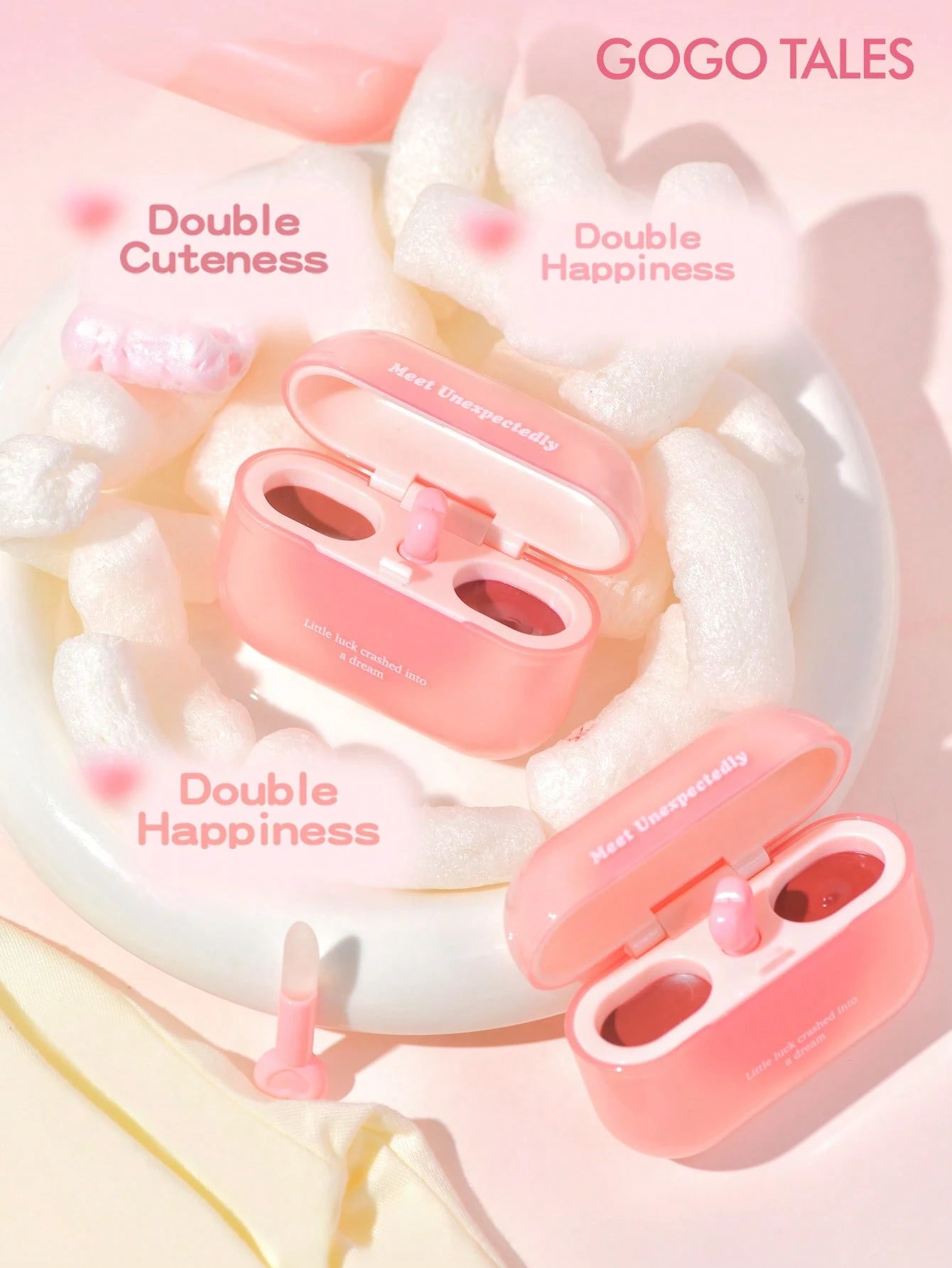 SHEIN GOGO TALES GOGOTALES Dual-Color Lipstick Inspired By Headphones, Long-Lasting Moisturizing