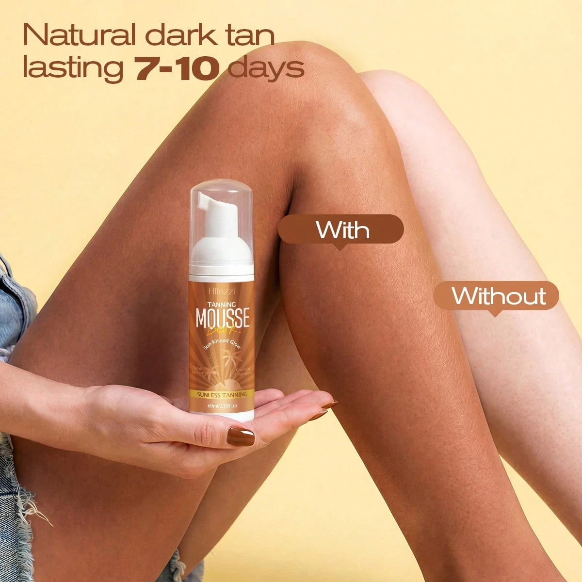 SHEIN Hllozzi 60ml Self Tanning Mousse – Lightweight Sunless Tanning Foam With Coconut Scent