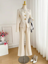 Celisse 2pcs/Set Elegant Cinched Waist Casual Outfit