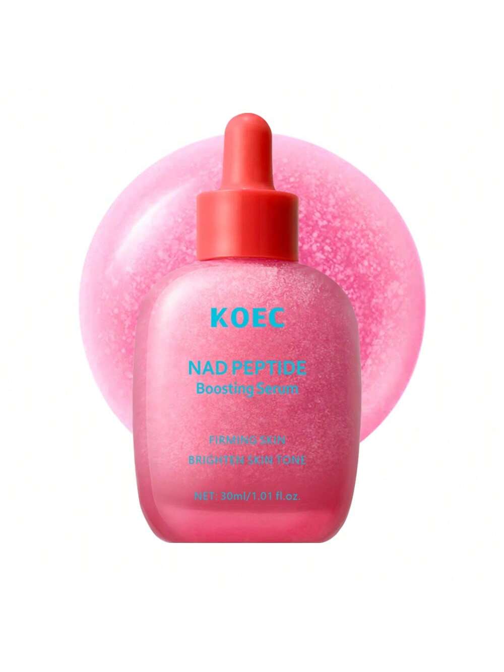 SHEIN KOEC NAD Peptide Revitalizing Essence - Anti-Aging Korean Skincare Essence, Firms, Reduces Wrinkles, Brightens (1.01 Fl Oz/30ml)  Watermelon Pink