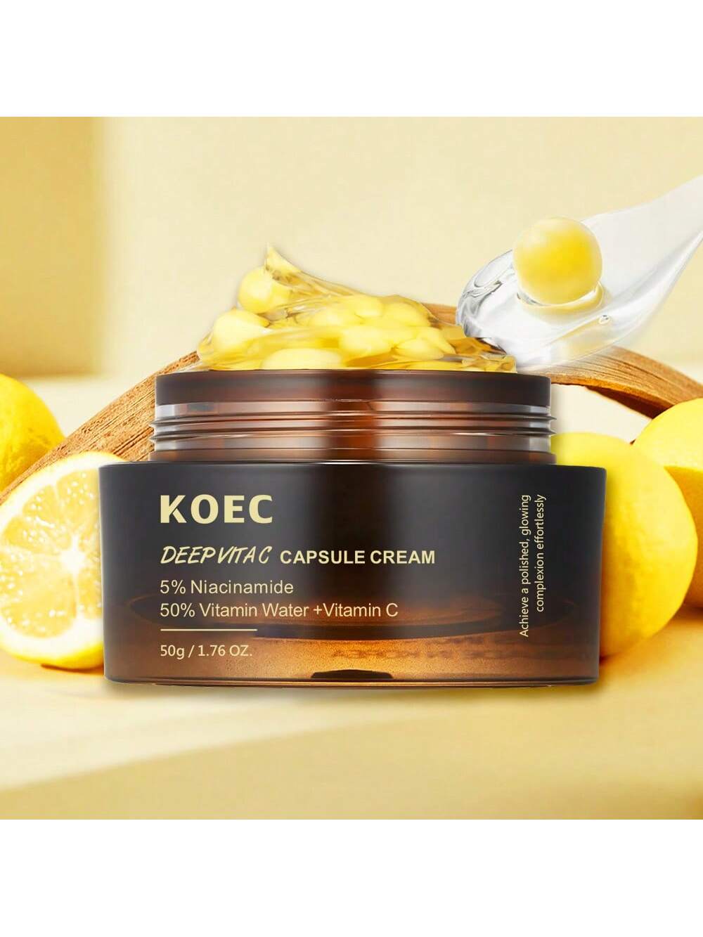 SHEIN KOEC Deep Vitamin C Capsule Facial Cream, Deep Nourishing Moisturizing Cream, Improves Uneven Skin Tone