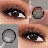 SHEIN MILLCREEK MILL CREEK 1 Pair 14.5mm Natural Color Contact Lenses, Gray And Brown Soft Lenses