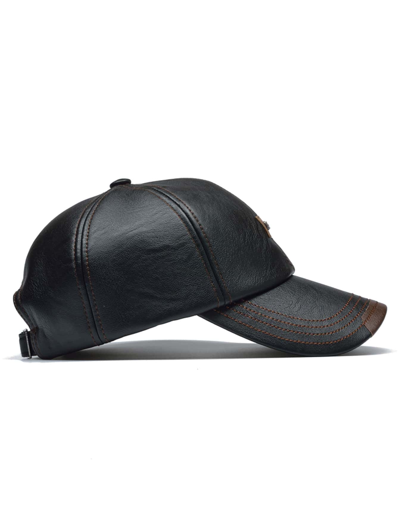 SHEIN Men's PU Polyurethane Baseball Cap Casual