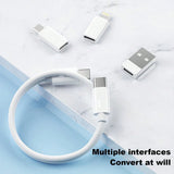 طقم كابلات متعدد الوظائف من شي إن مع صندوق تخزين، طقم كابل شحن USB من النوع C من السيليكون يتضمن نقل البيانات