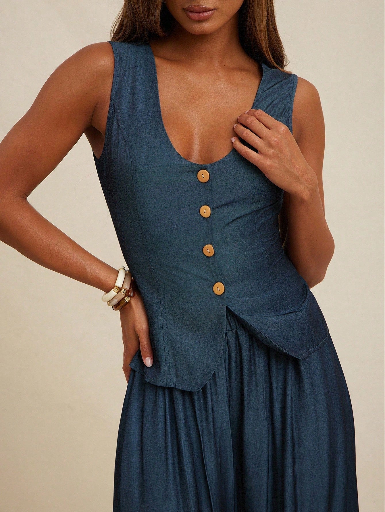 SHEIN طقم بلوز وبنطلون NYA SZN للنساء (بلوزة وبنطلون) 