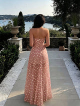 SHEIN Pariaura Summer Polka Dot Bandeau Dress