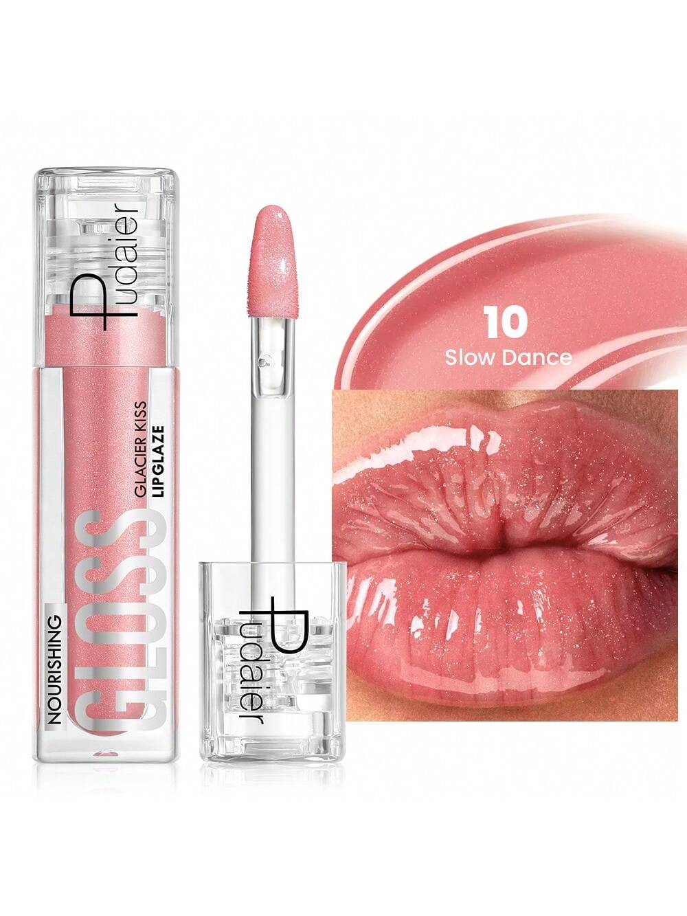 SHEIN Pudaier 1pc Non-Sticky Lip Gloss, Long-Lasting Hydration Mirror Water Gloss, Easy-Blend Application Lip Balm Suitable For Birthday Christmas Present