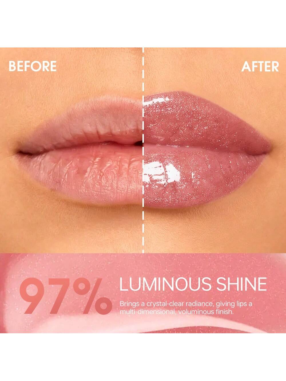 SHEIN Pudaier 1pc Non-Sticky Lip Gloss, Long-Lasting Hydration Mirror Water Gloss, Easy-Blend Application Lip Balm Suitable For Birthday Christmas Present