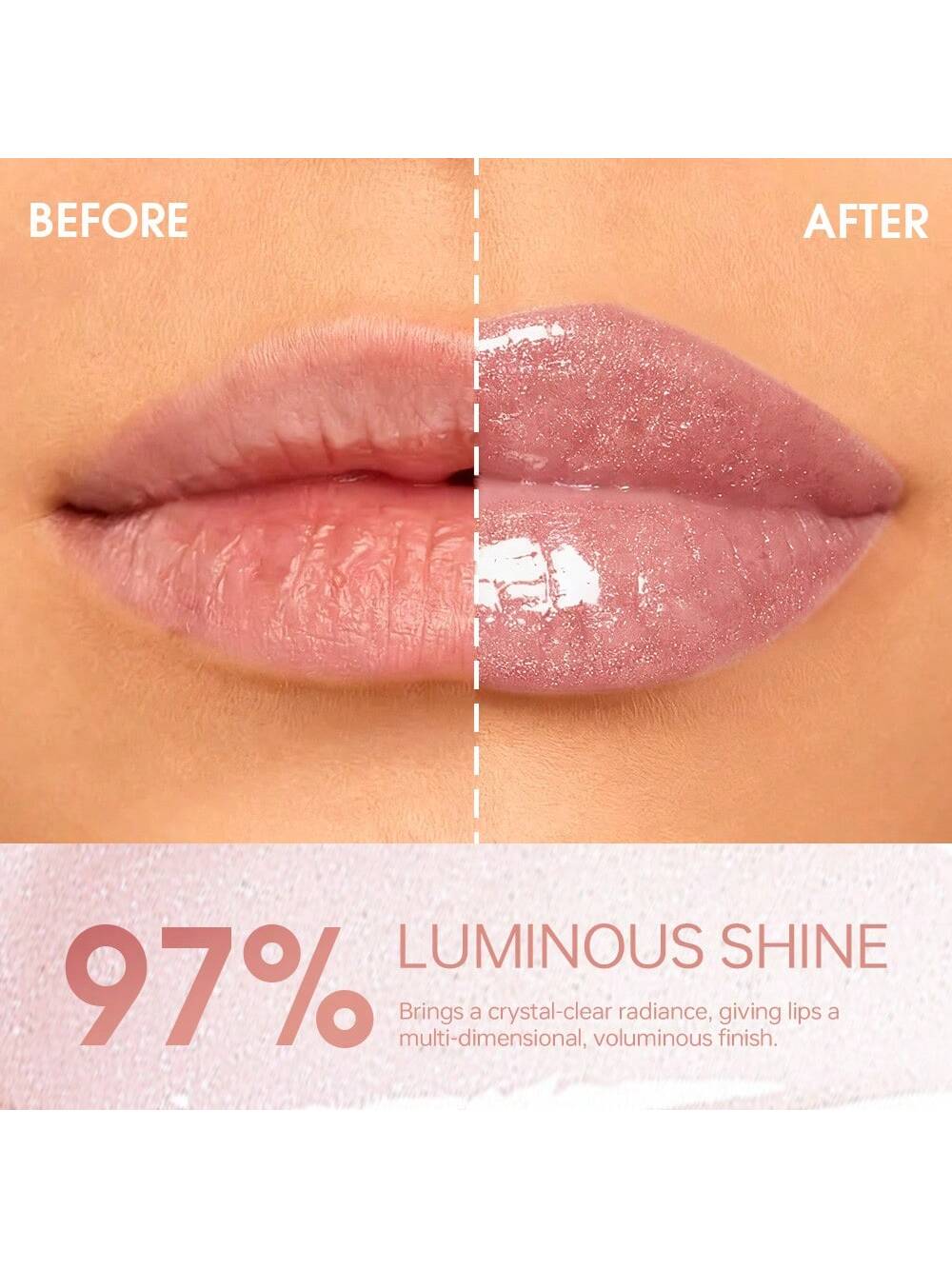 SHEIN Pudaier 1pc Non-Sticky Lip Gloss, Long-Lasting Hydration Mirror Water Gloss #08