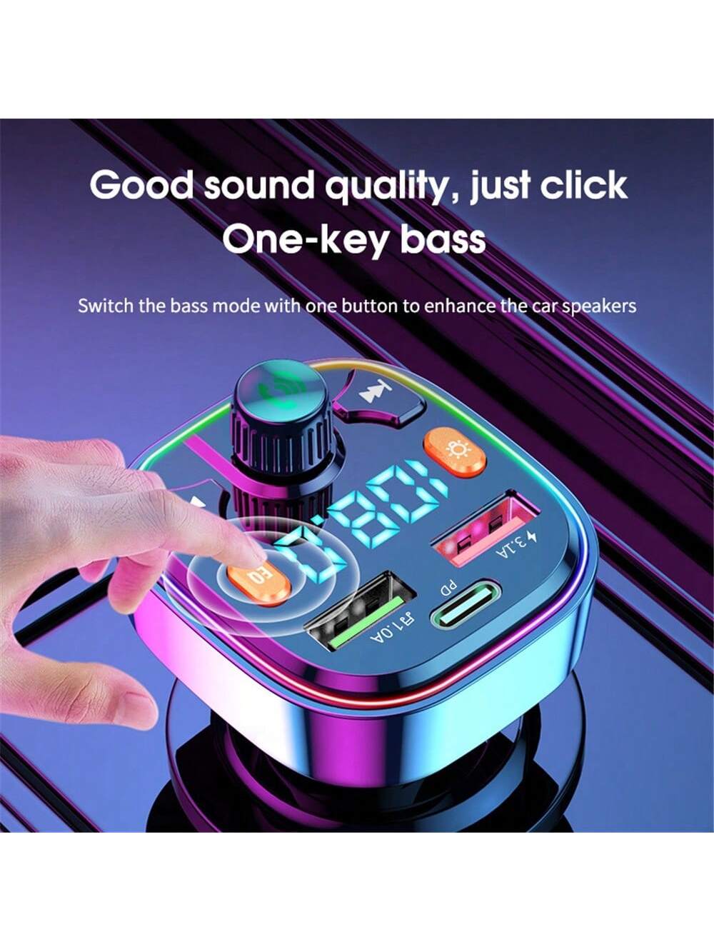 SHEIN Q5 Car Bluetooth FM Transmitter Wireless Dual USB
