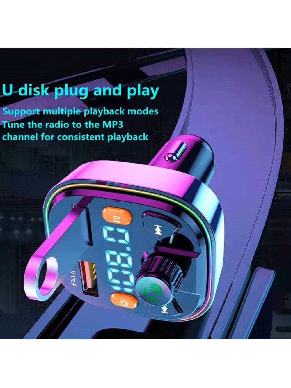 SHEIN Q5 Car Bluetooth FM Transmitter Wireless Dual USB
