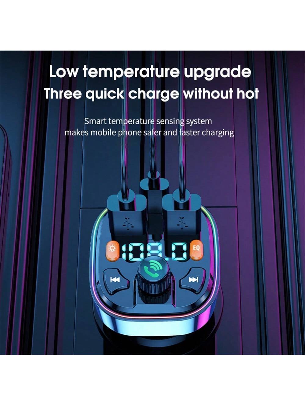 SHEIN Q5 Car Bluetooth FM Transmitter Wireless Dual USB