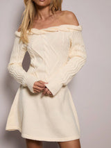 SHEIN BAE Women's Fashionable Elegant Off Shoulder Short Dress