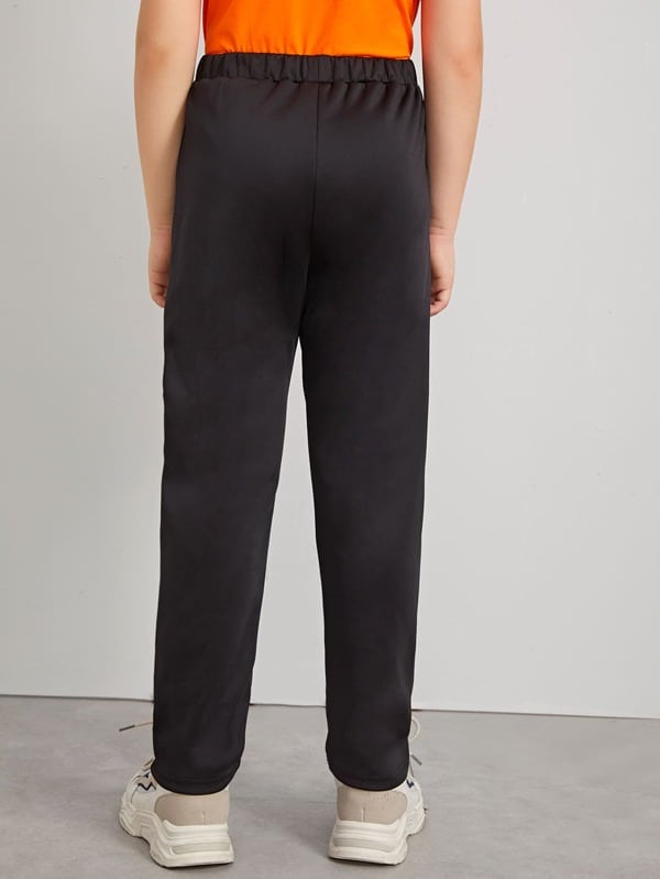 SHEIN Boys Number Patch Detail Colorblock Pants