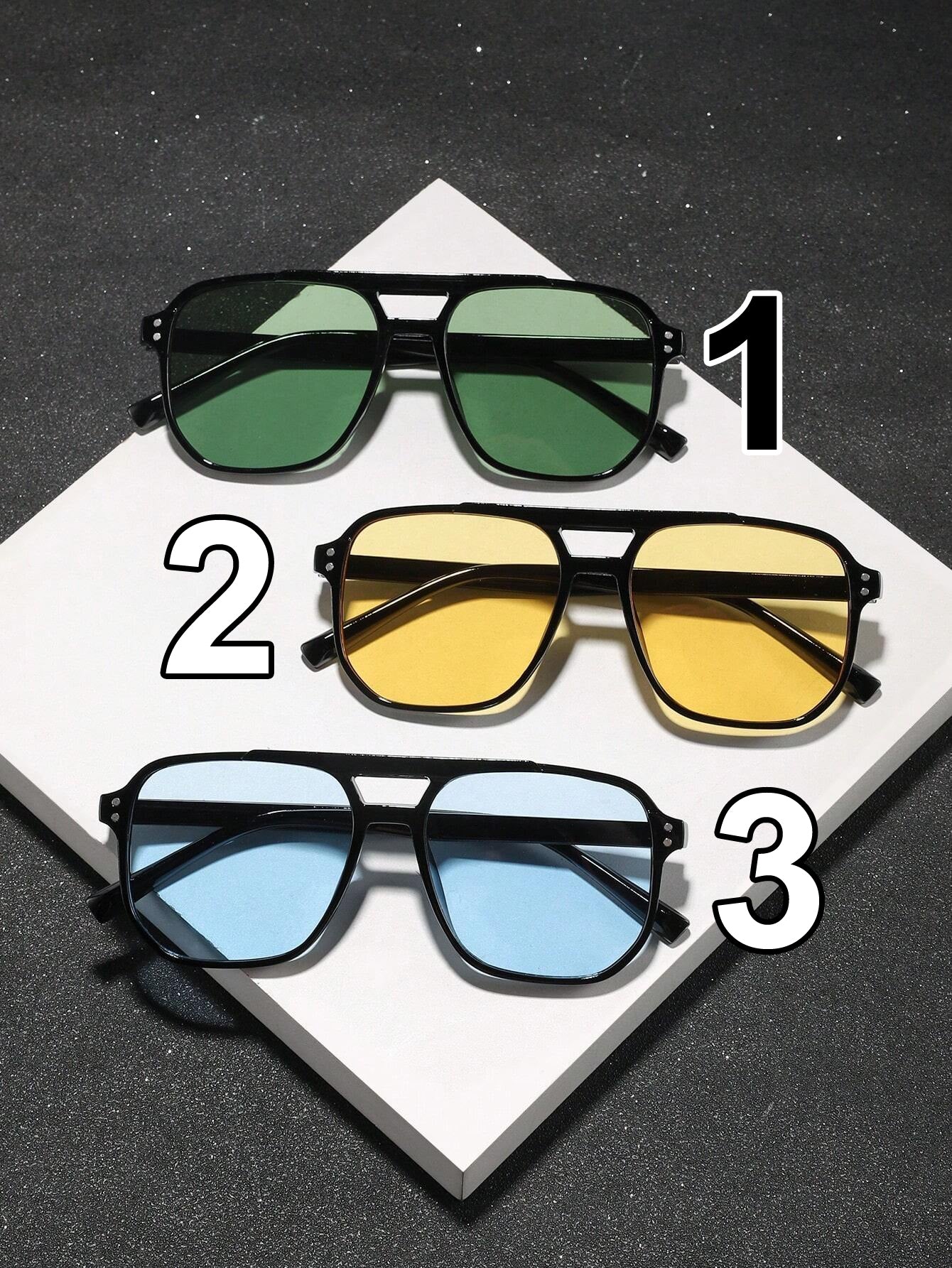 SHEIN 1pcs Men's Polycarbonate Pilot Fashionable Outdoor Travel Fashion Glasses