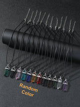 Set of crystal pendant necklaces on a black background with 'Random Color' text.