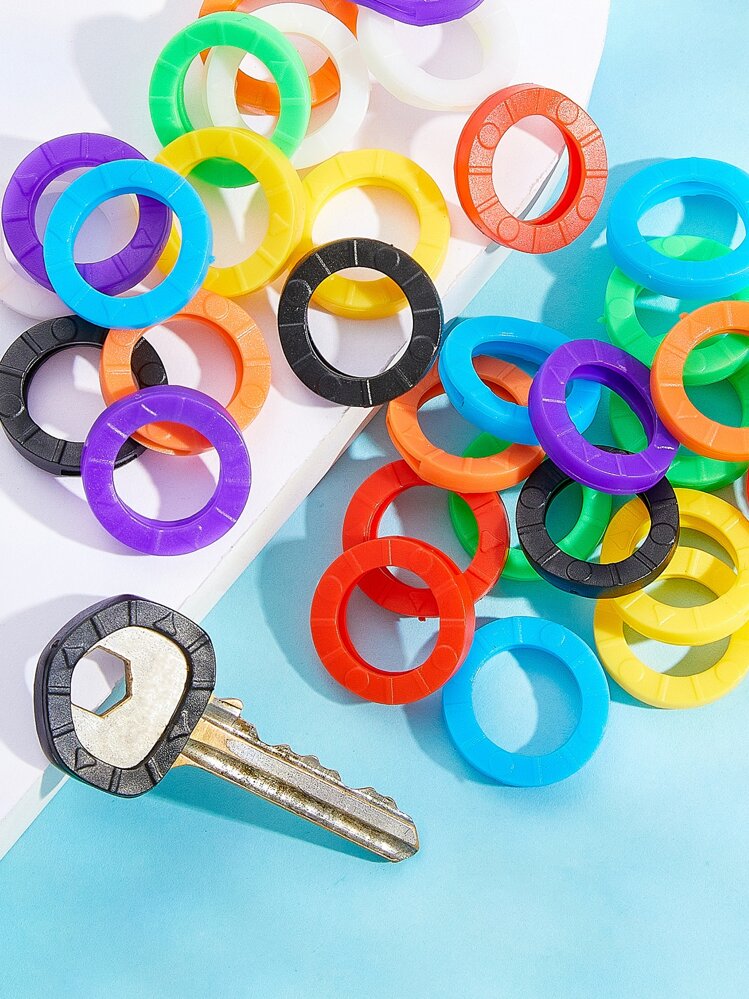 SHEIN 32pcs Colorful Round Keychain for gifts