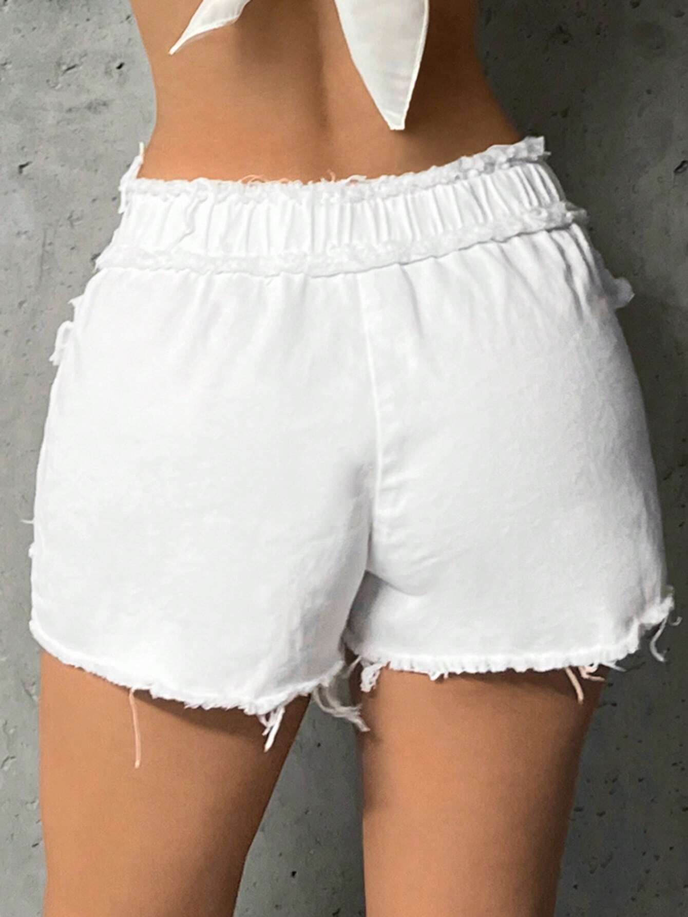 SHEIN ICON Raw Trim Flap Pocket Side Cargo Shorts