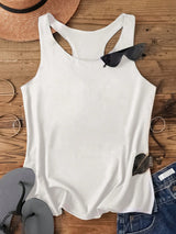 SHEIN LUNE Women Plain Casual Racerback Tank Top