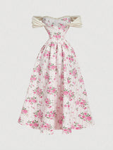 SHEIN MOD Vintage Floral Print Dreamy Romantic Glamorous Dress