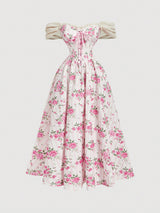SHEIN MOD Vintage Floral Print Dreamy Romantic Glamorous Dress