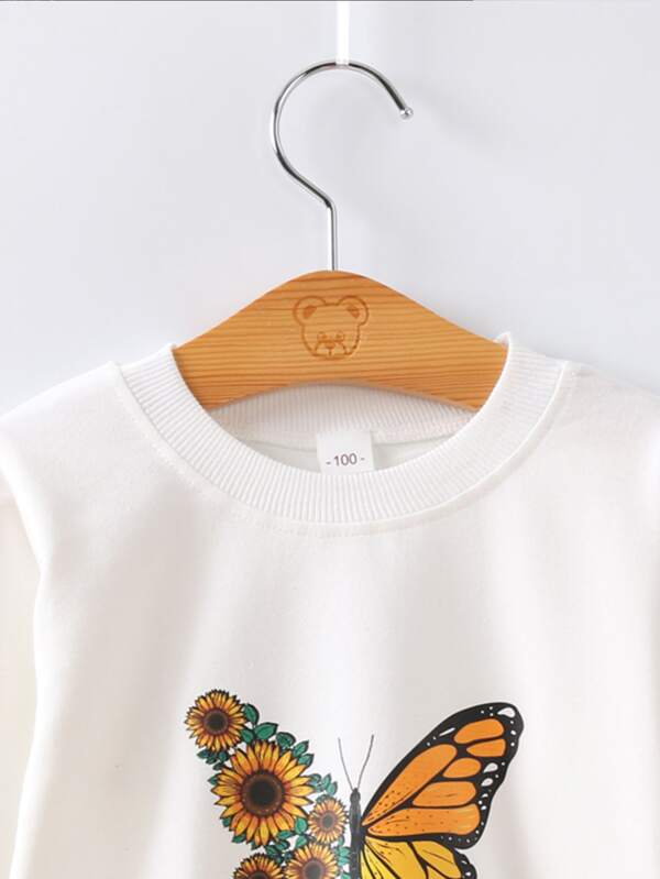 Shein Toddler Boys Butterfly & Floral Sweatshirt