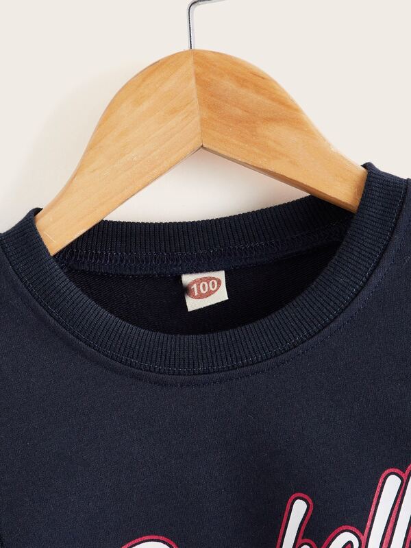 Shein Toddler Boys Letter Graphic 2 In 1 Sweatshirt