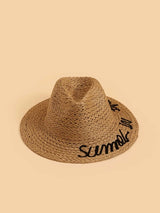 Shein Toddler Kids Letter Graphic Straw Hat  T6