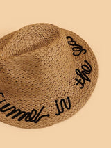 Shein Toddler Kids Letter Graphic Straw Hat  T6