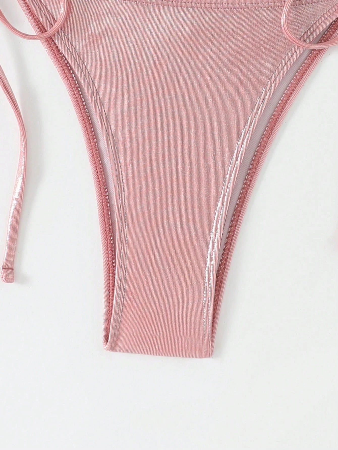 SHEIN Swim Oasis 3 قطع/طقم صيف جديد راقي لامع قماش ترتر مطرز بالزهور بيكيني مثلث