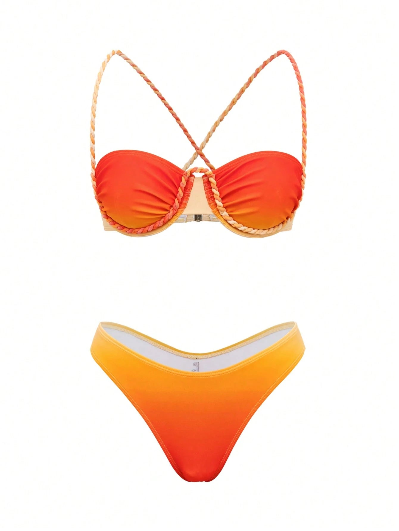 SHEIN Swim SXY Women's Yellow Summer Casual Beach Holiday Vacation 3 Pieces Swimsuit