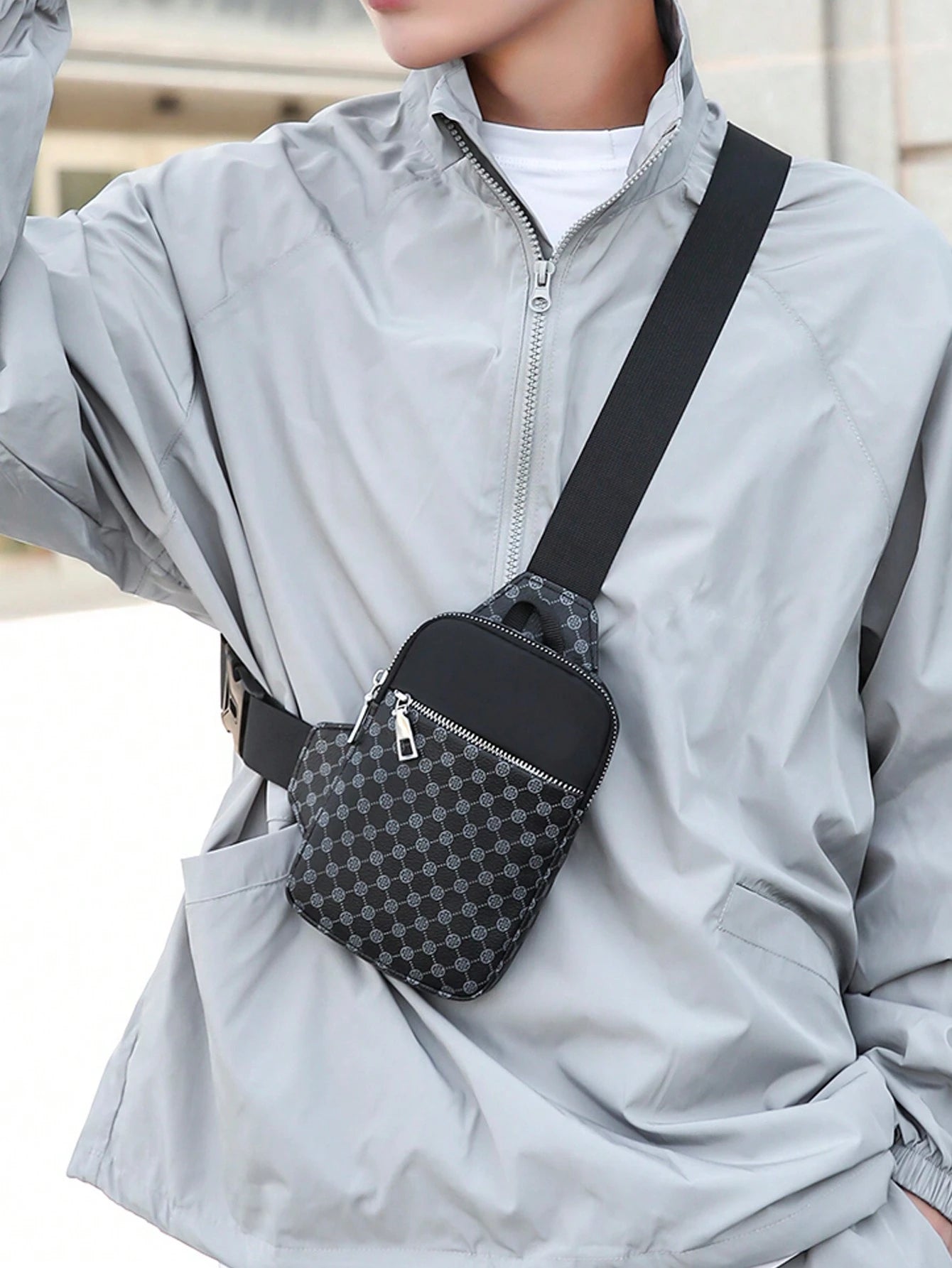 TIANDINGYU Classic Fashion Men's Pu Chest Bag Mini Coin Purse Phone