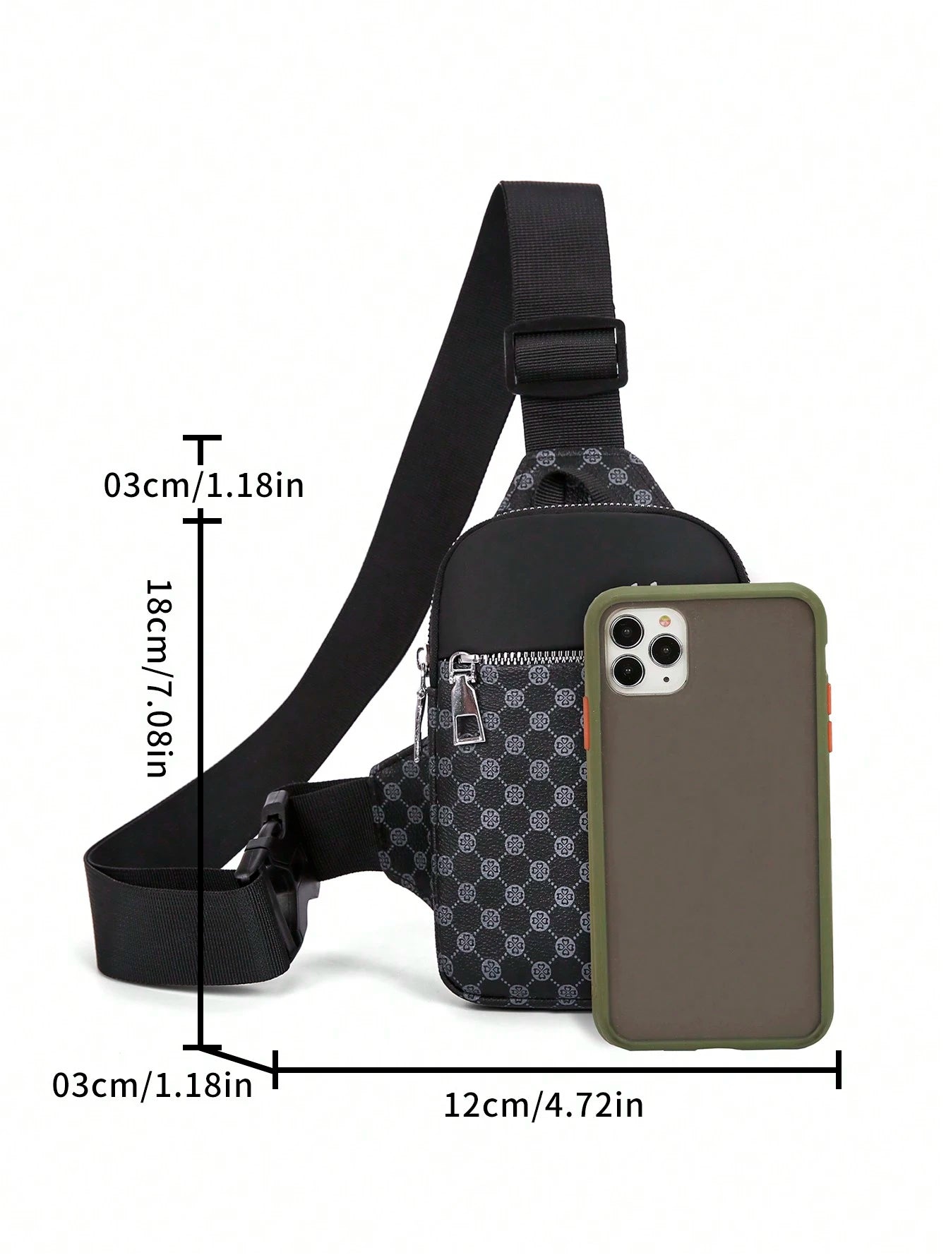 SHEIN TIANDINGYU Classic Fashion Men's Pu Chest Bag Mini Coin Purse Phone