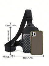 SHEIN TIANDINGYU Classic Fashion Men's Pu Chest Bag Mini Coin Purse Phone