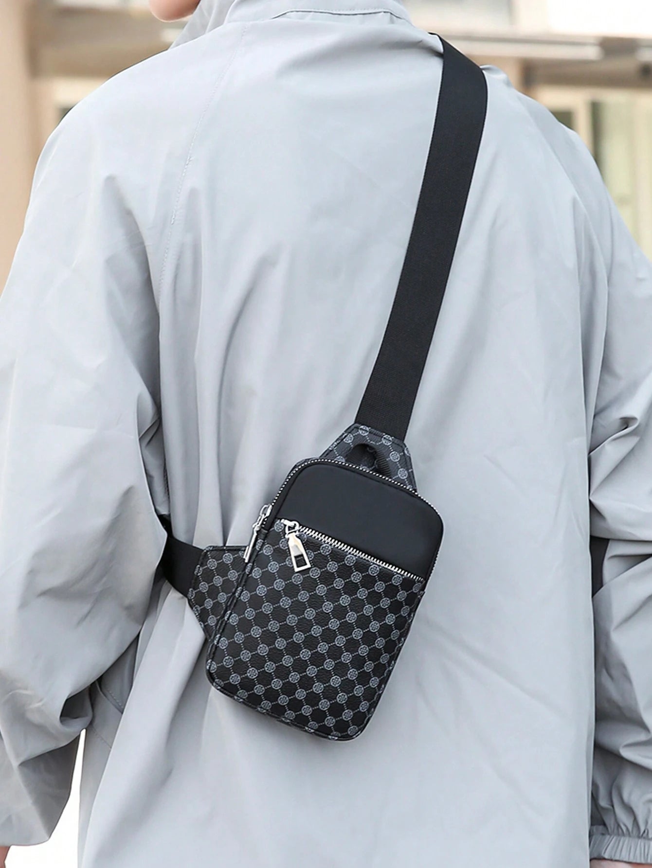SHEIN TIANDINGYU Classic Fashion Men's Pu Chest Bag Mini Coin Purse Phone