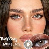 UYAAI 1-Year Disposable Grey Natural Style 14.5mm Soft Moisturizing Breathable Contact Lenses