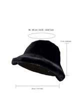 SHEIN Outdoor Casual Series, Solid Color Bucket Hat, Faux Fur Hat