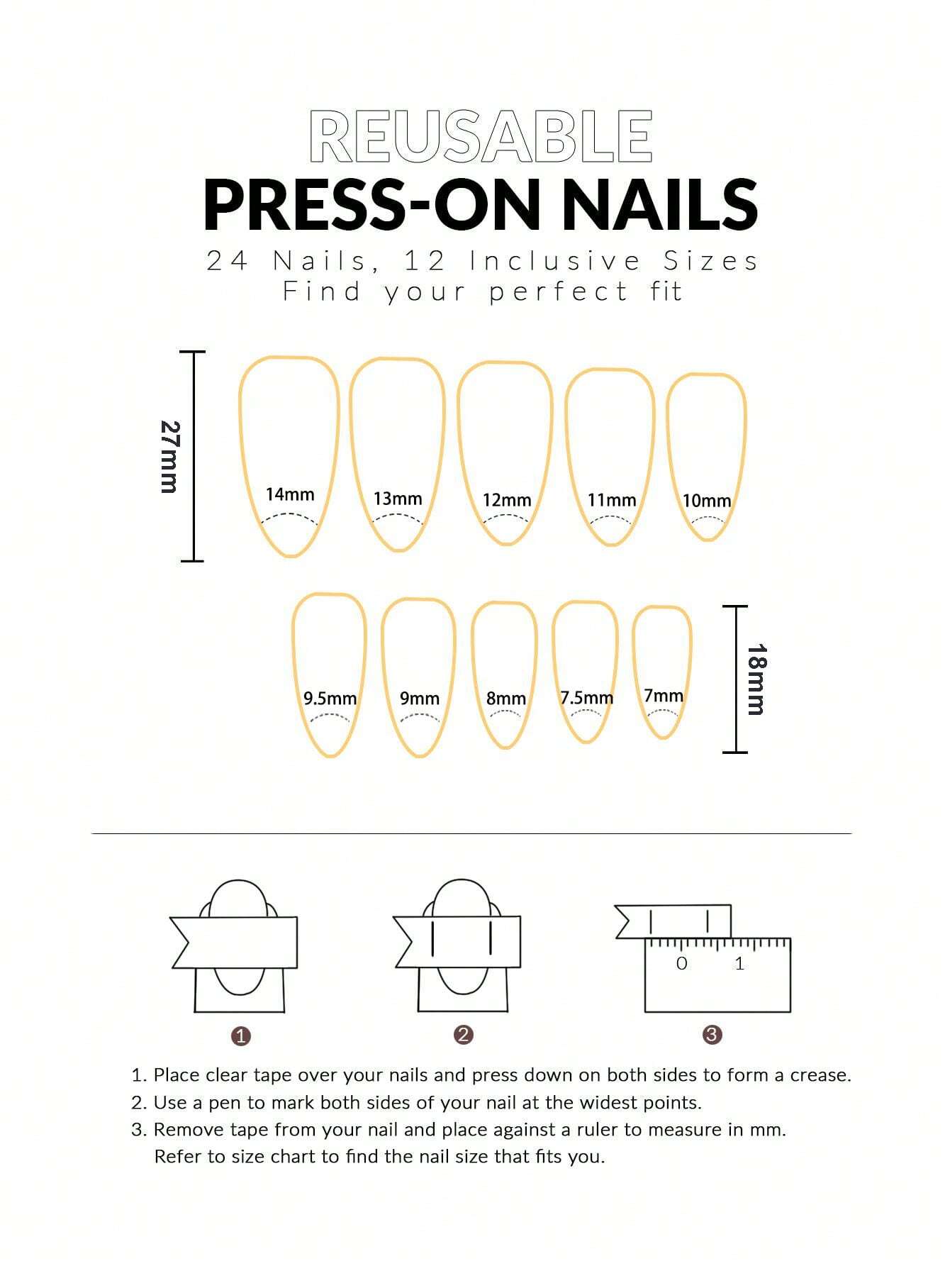 SHEIN VV MEI JIA ER 24pcs Purple Glossy Acrylic Press-On Nails, Almond Shape