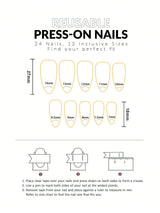 SHEIN VV MEI JIA ER 24pcs Purple Glossy Acrylic Press-On Nails, Almond Shape