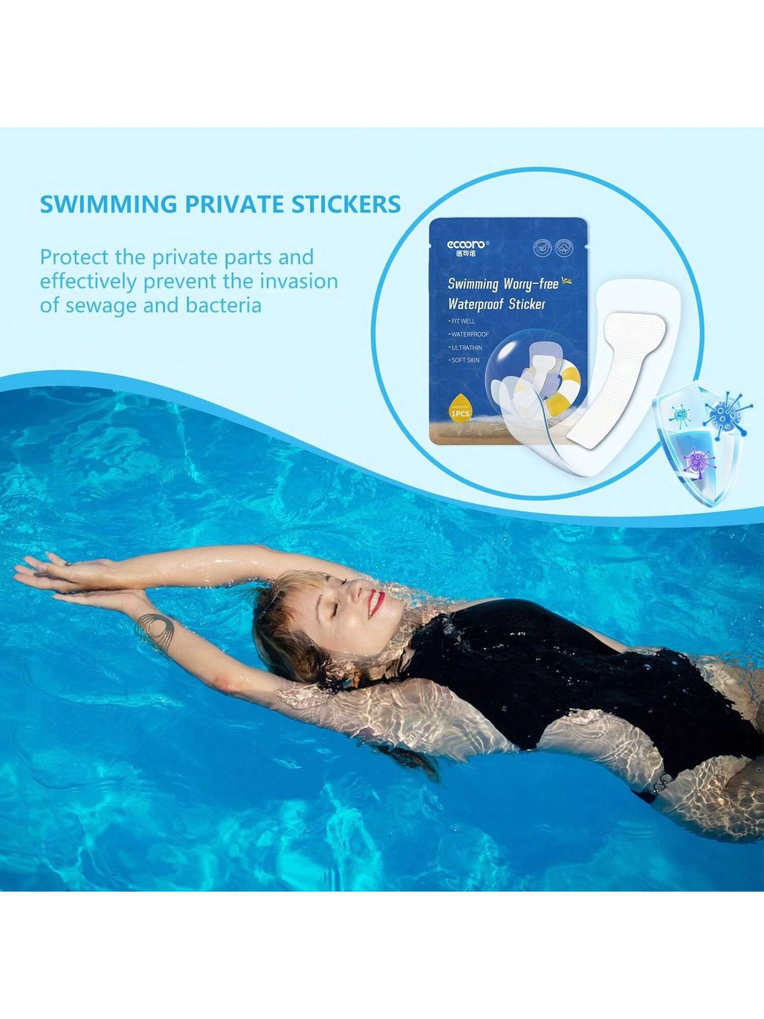 SHEIN Waterproof Swim Pad For Girls/Women | Swim Intimate Pad | Skin-Friendly Intimate Protection