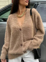 كنزة نسائية أنيقة من الفرو الصناعي من SHEIN TOP A6B 