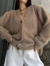 Women's Elegant Faux Mink Sweater