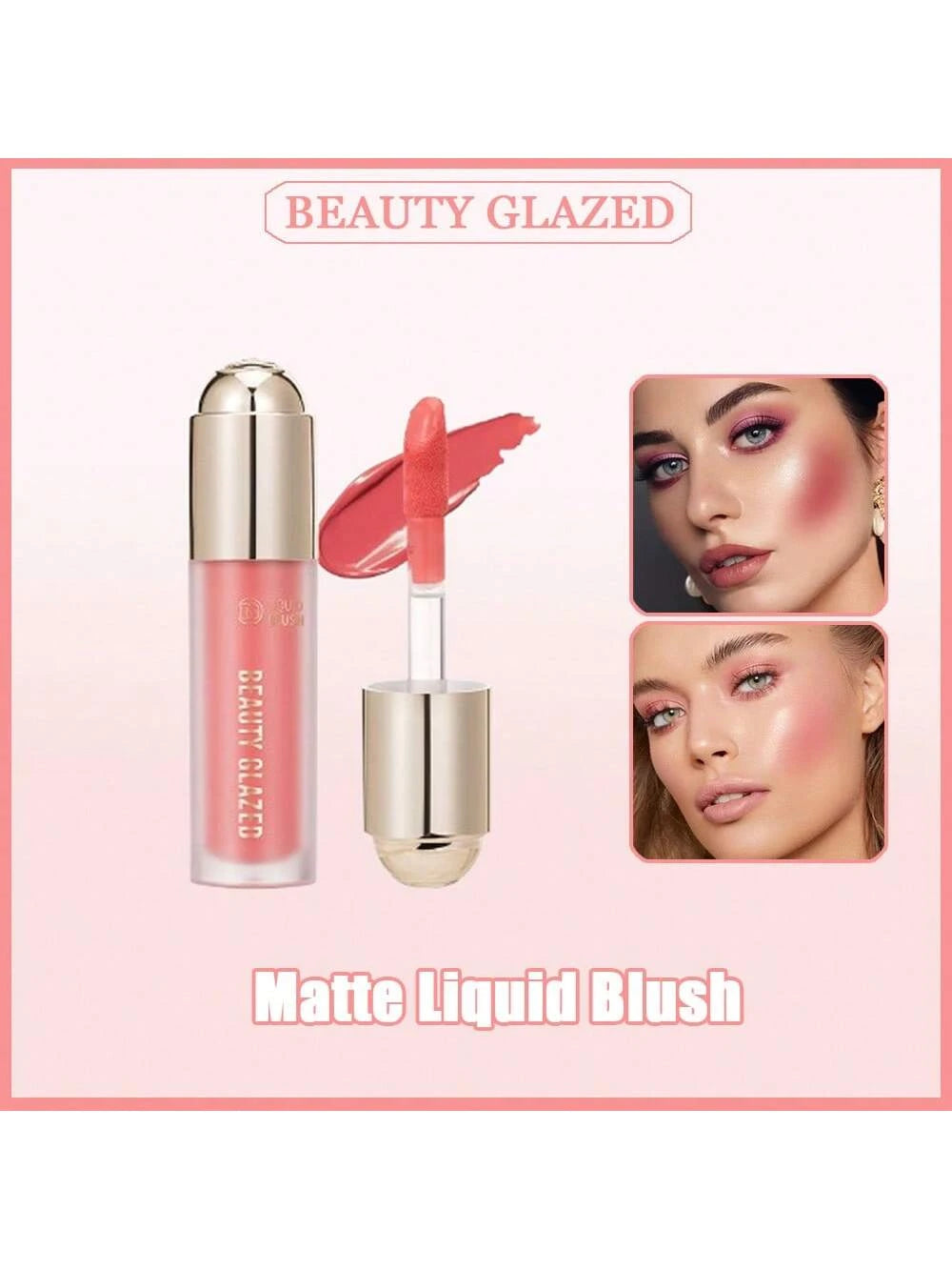 SHEIN beauty glazed Liquid Blush, Matte Finish, Long-Lasting Hydrating Makeup  105