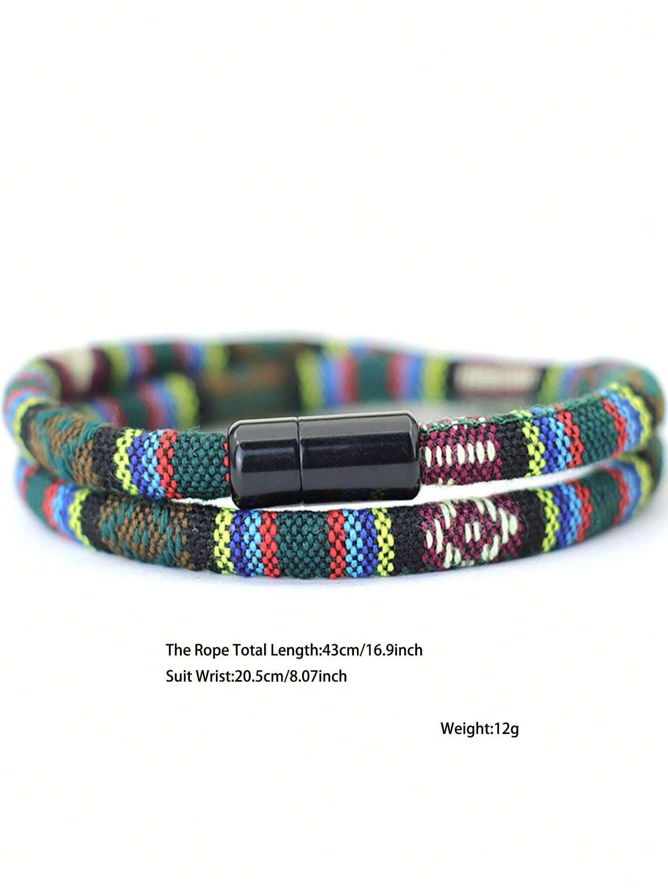 SHEIN Bohemia Men Rope Bracelet Attract Magentic Braclet