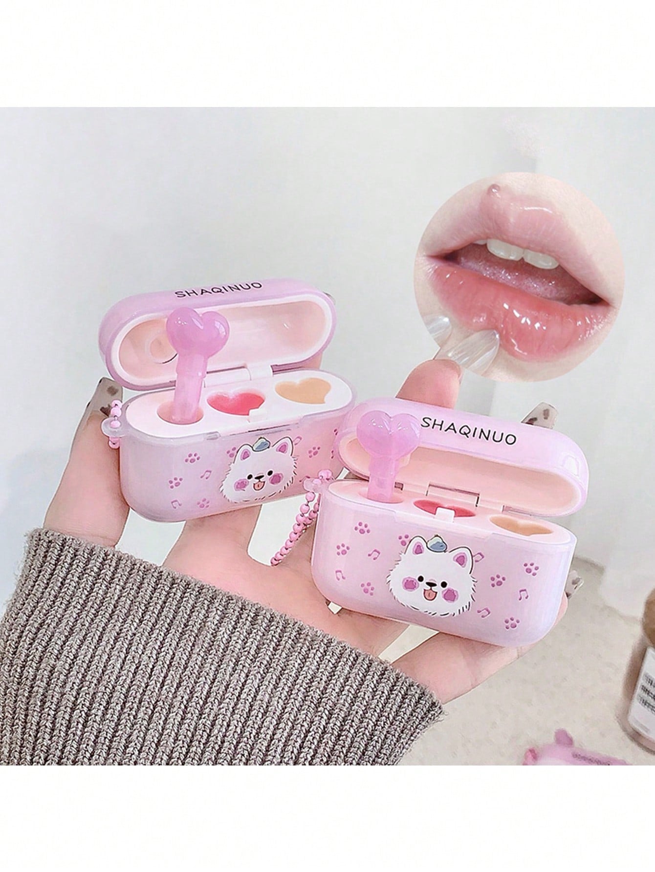 SHEIN Earphone-Shaped Lip Balm - Moisturizing And Nourishing, Smooth Lip Lines