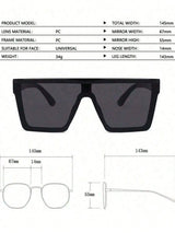 SHEIN One Pair Of Black Oversized One-Piece Fashion Glasses