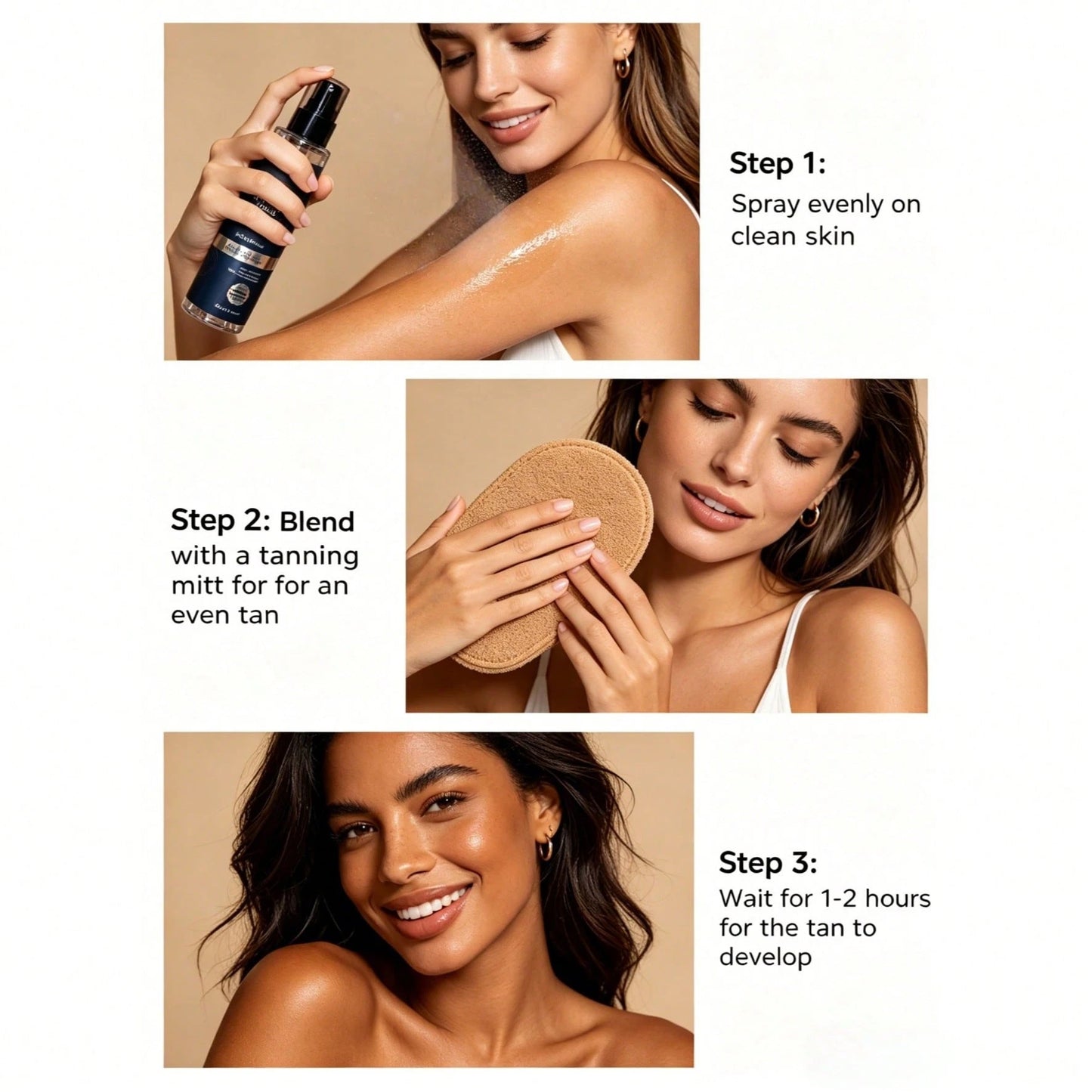 SHEIN Self-Tanning Mist, Natural Bronzed Glow, Quick Uniform Coloring, Waterproof Sweat