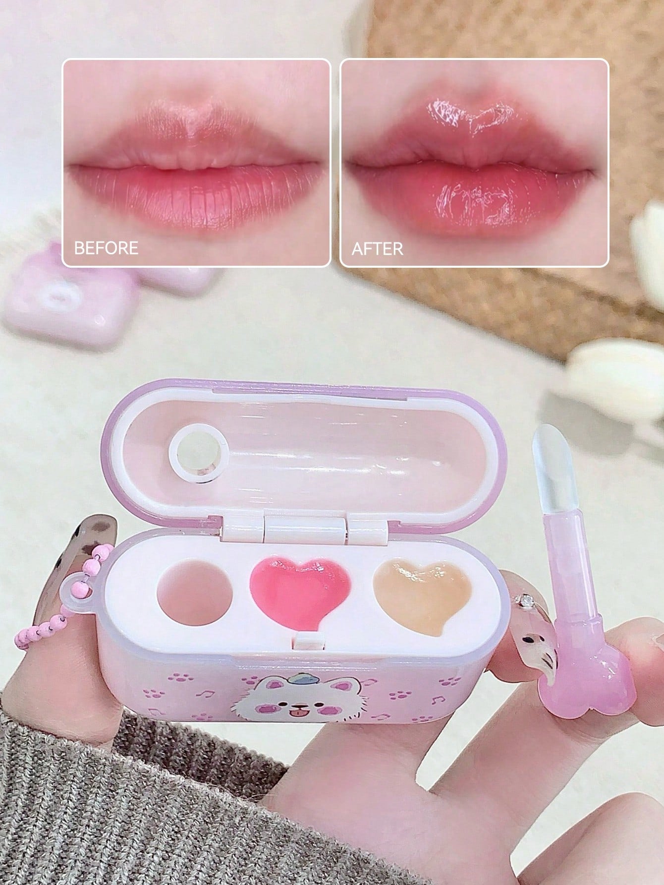 SHEIN Earphone-Shaped Lip Balm - Moisturizing And Nourishing, Smooth Lip Lines