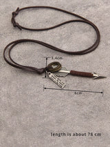 SHEIN 1pc Alloy & Leather Arrowhead Pendant Necklace