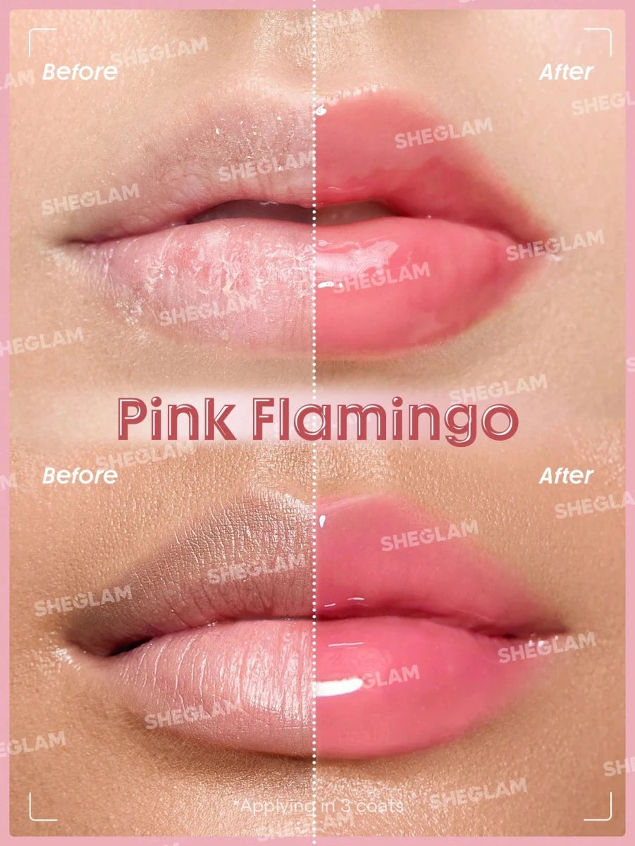 SHEGLAM Booster Shine Plumping Lip Gloss - Pink Flamingo Lip Combo - PINK SHOP EG
